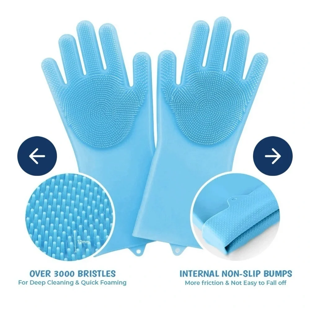 Muddy Mat Blue Pet Grooming Gloves